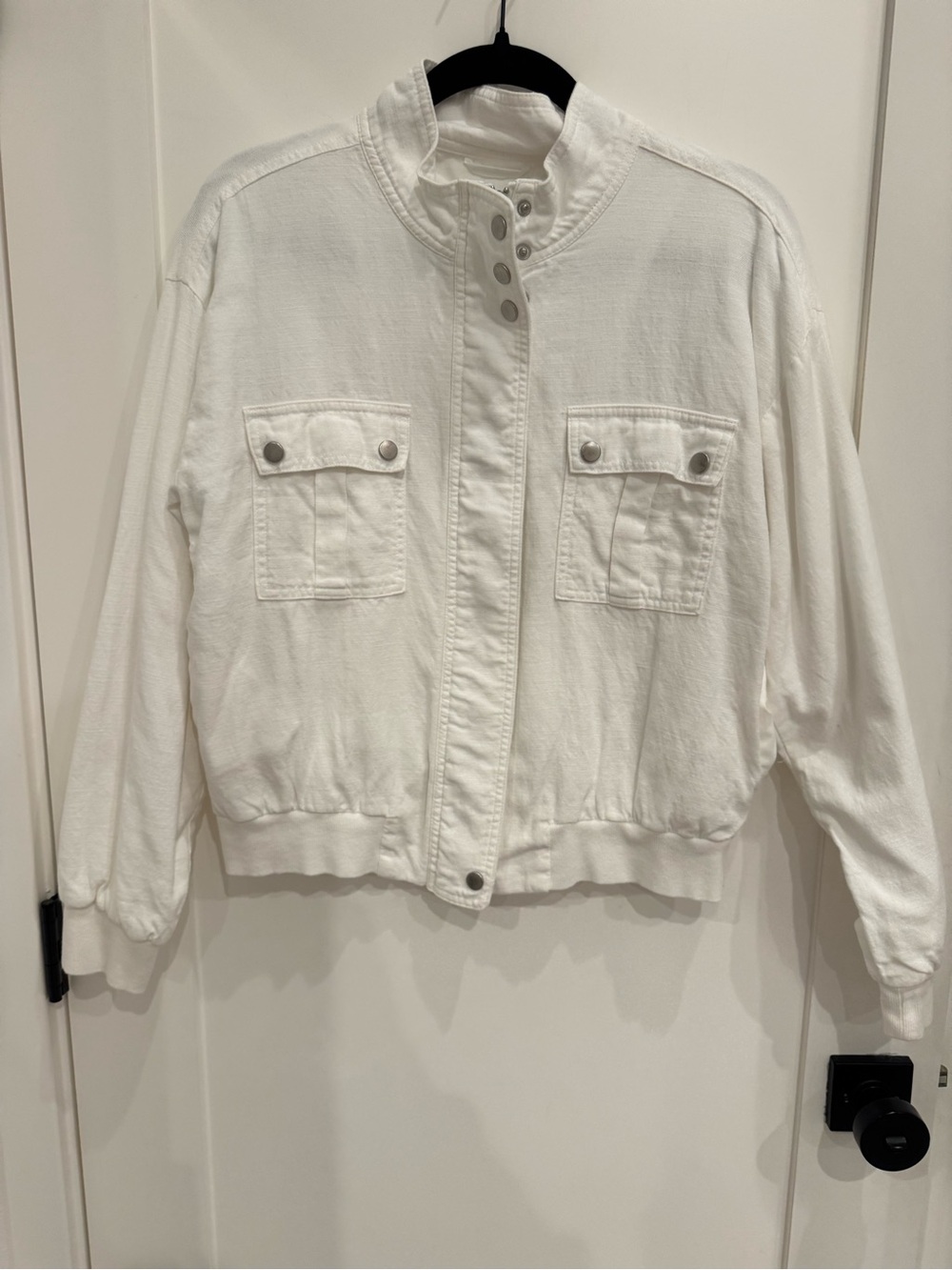 Maurices White Snap-Front Bomber Jacket